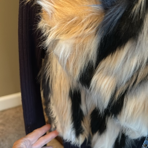 Boston Proper fur navy sweater. Perfect for the holidays! Xs - Picture 5 of 5